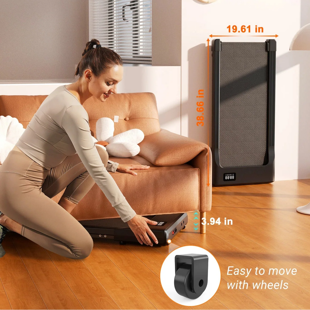 Under Desk Walking Pad Treadmill, Up to 2.5 mph, LED Display and Remote