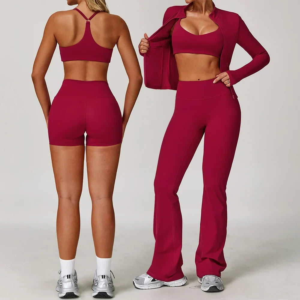 Women's Yoga Activewear Sets with Shorts, Leggings or Flared Pants