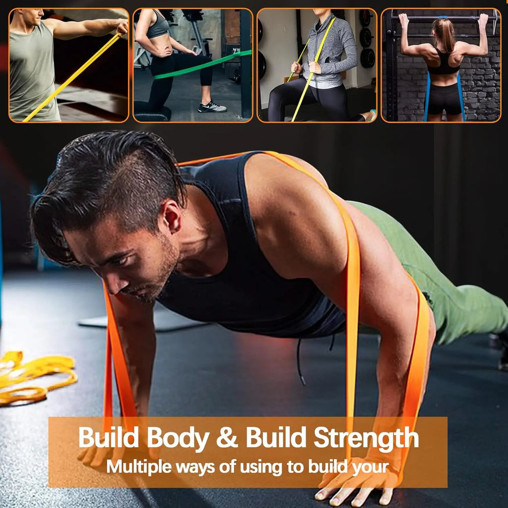 Pull-Up Resistance Bands, 5 Latex Loops with Carry Bag