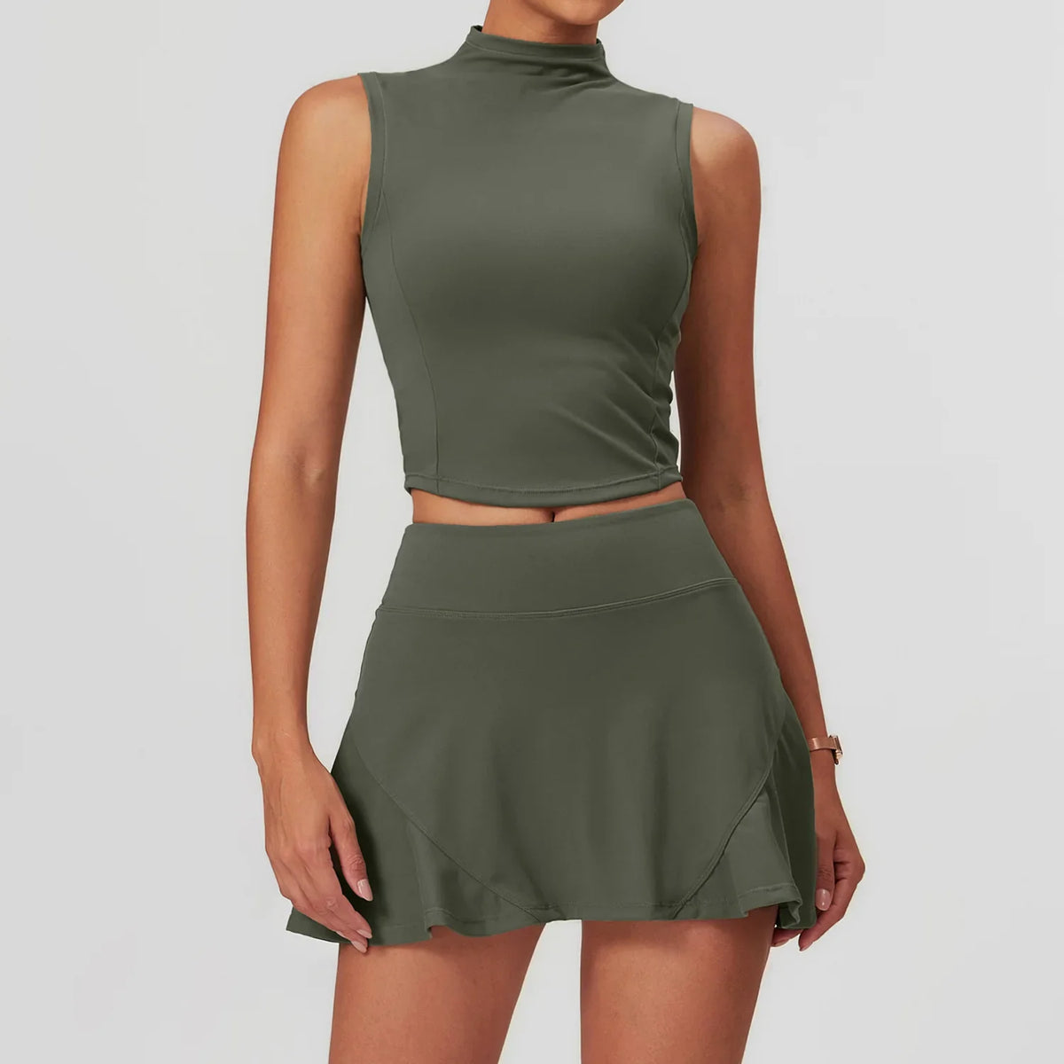 Women's Stretch Activewear Sets with Leggings or Skirt