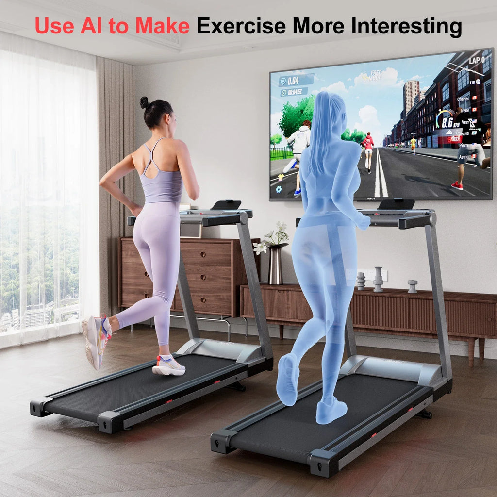 Folding Treadmill, Up to 10 mph, 6% Incline and Bluetooth