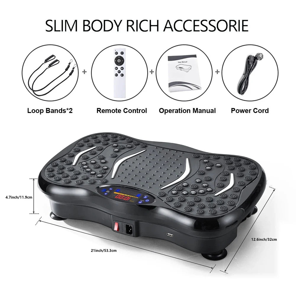 Bluetooth Vibration Plate Exercise Machine with Textured Foot Platform