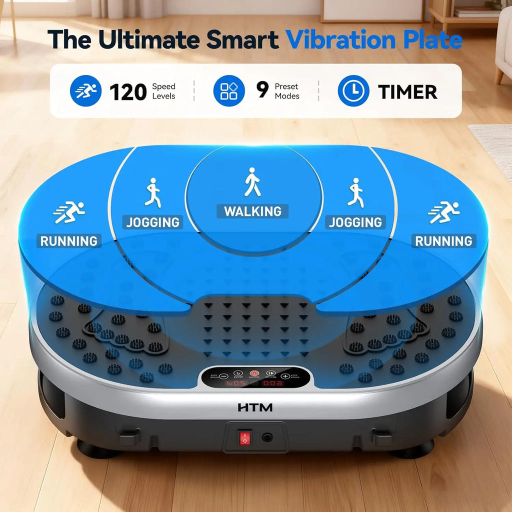 Vibration Plate Exercise Machine, 120 Speeds, 9 Programs and Remote