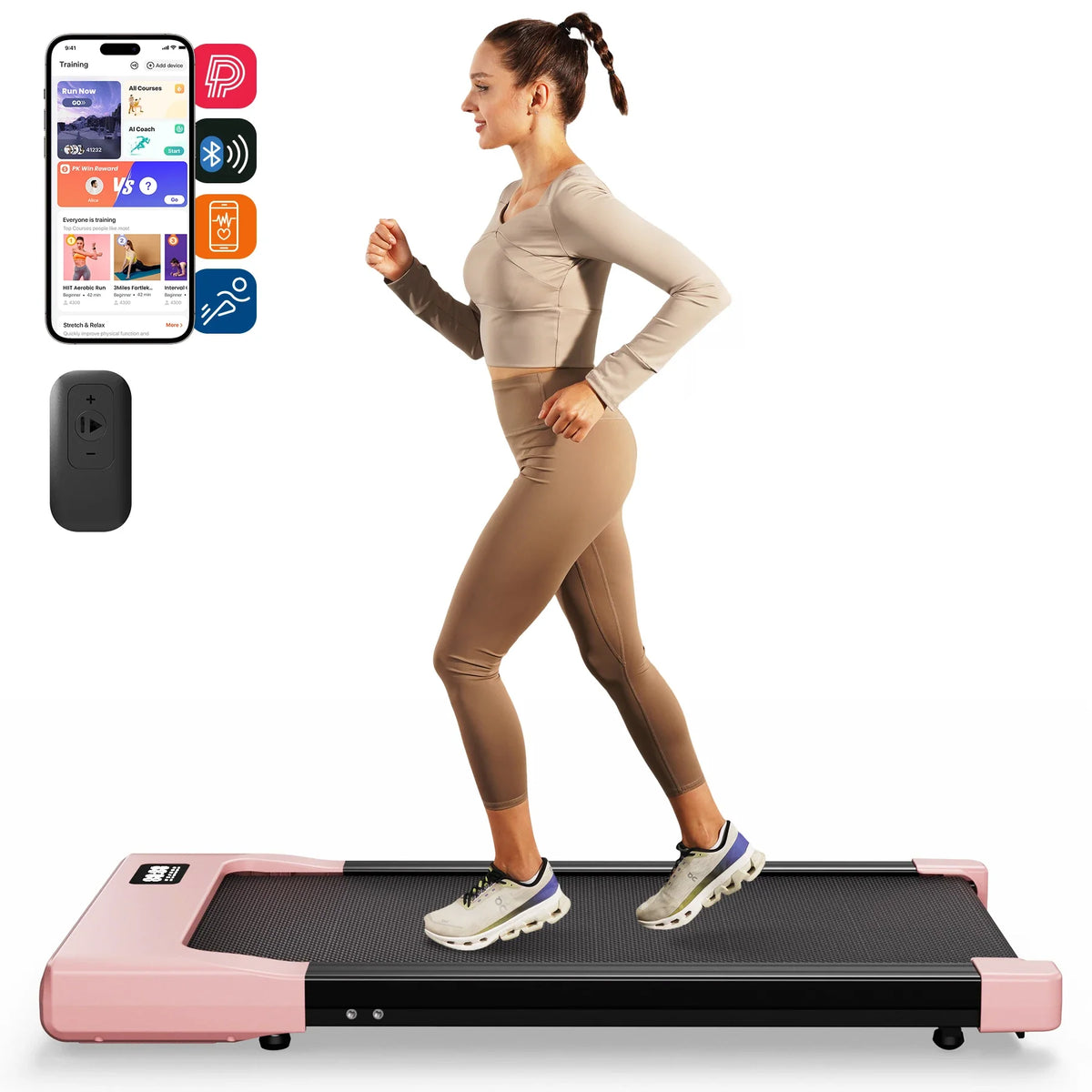 Under Desk Walking Pad Treadmill, Up to 2.5 mph, LED Display and Remote