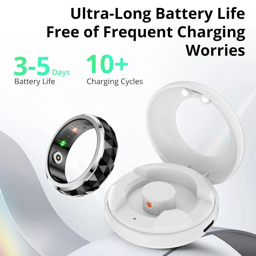 Smart Ring with Activity and Sleep Tracking, Rotating Spinner and Charging Case