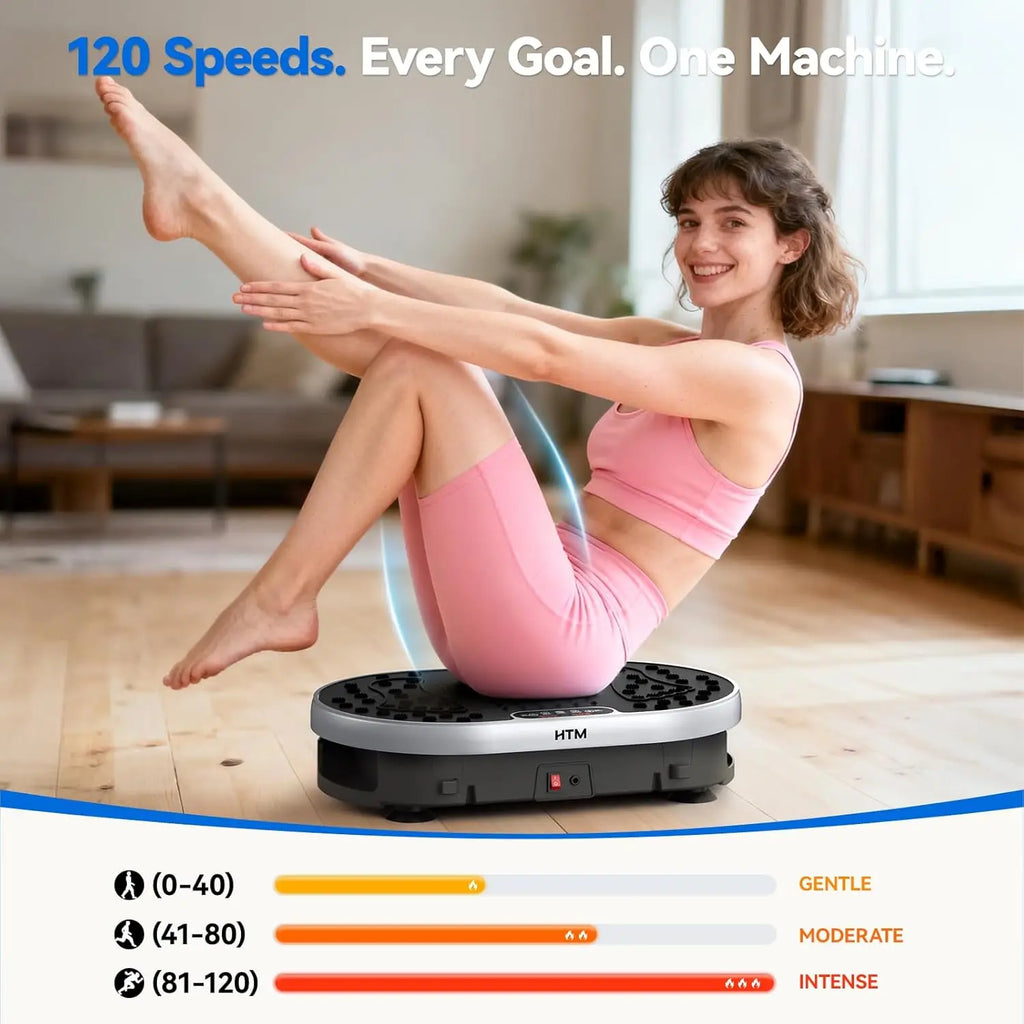 Vibration Plate Exercise Machine, 120 Speeds, 9 Programs and Remote