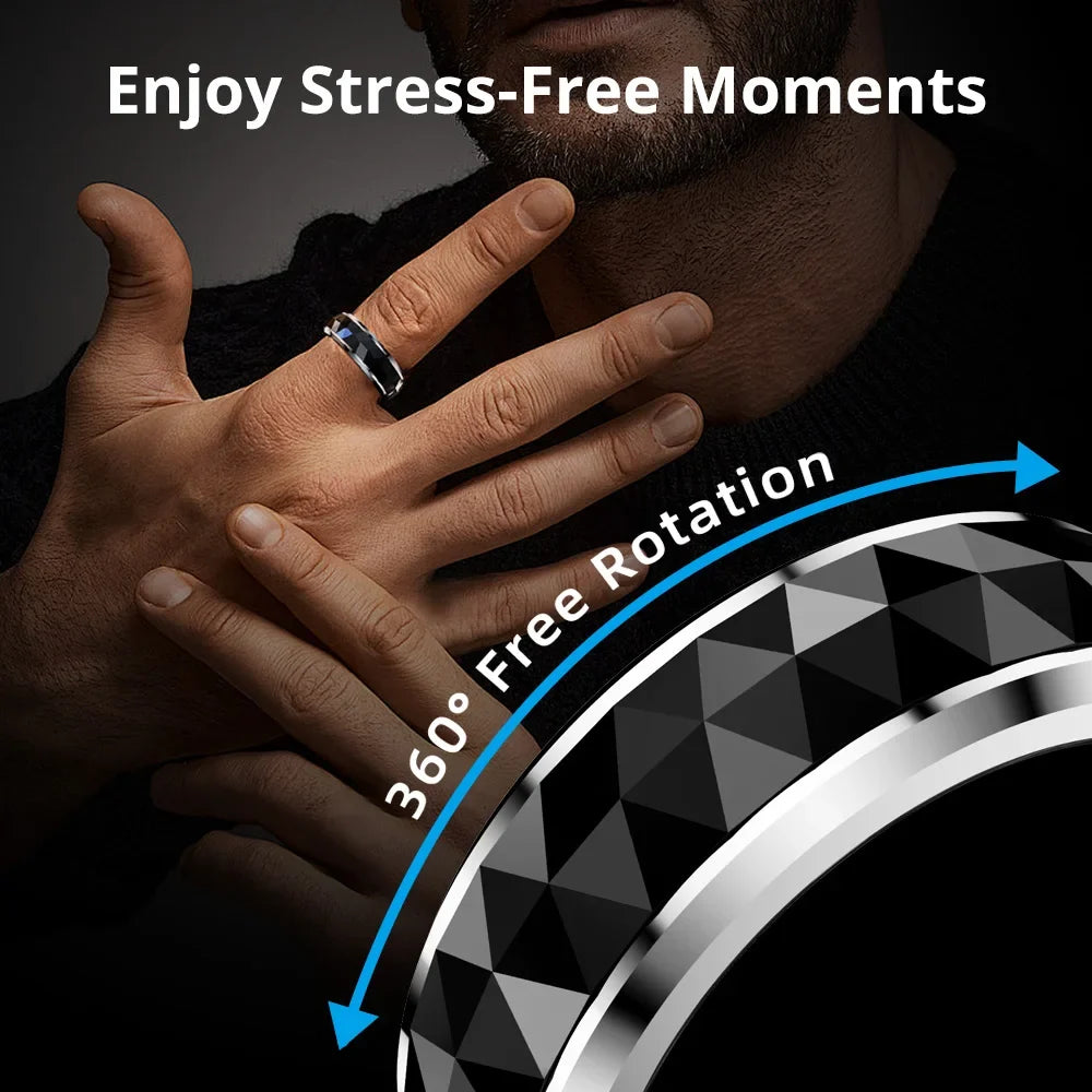 Smart Ring with Activity and Sleep Tracking, Rotating Spinner and Charging Case