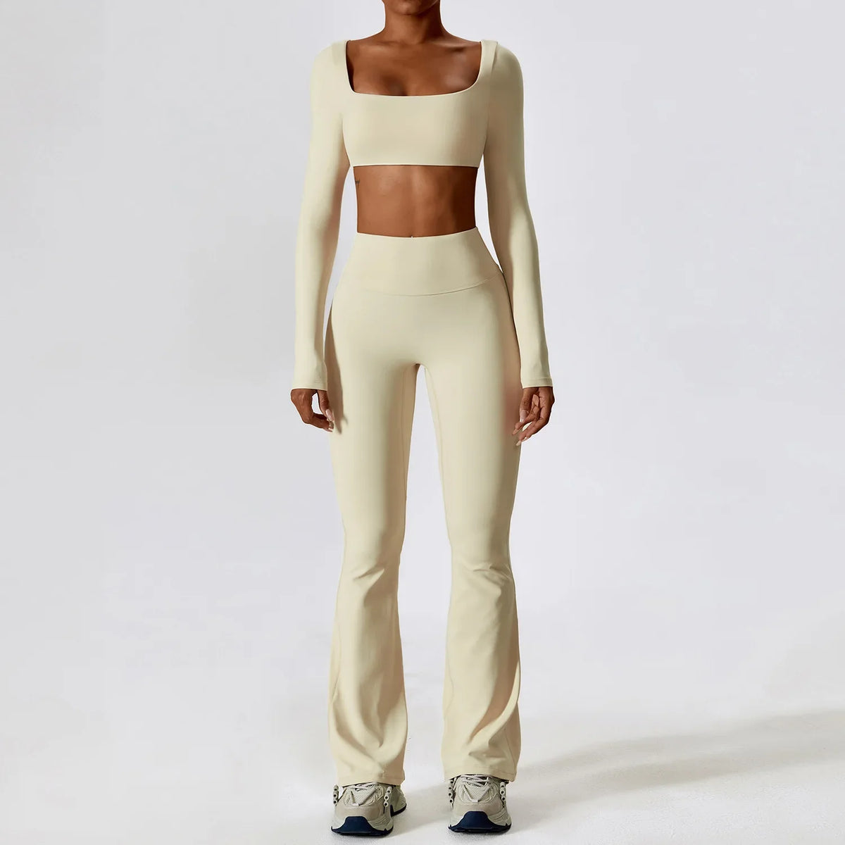 Women's Flared Yoga Pants Sets with Crop Top or Tank