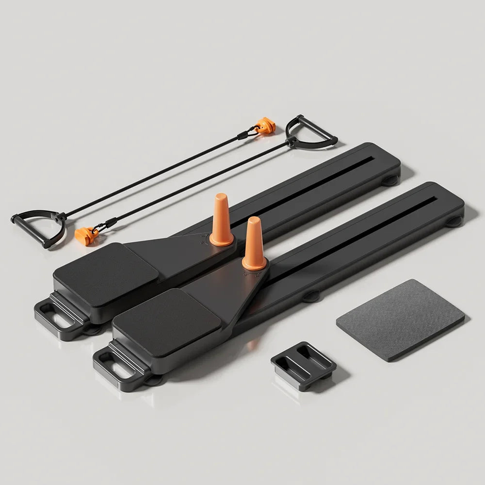 Sliding Ab Workout Board and Leg Trainer with Resistance Bands and Knee Pads
