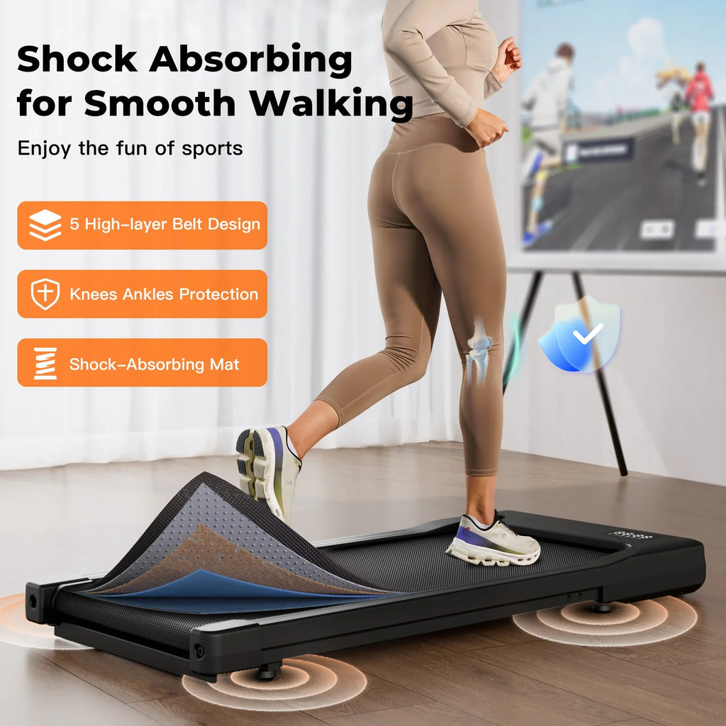 Under Desk Walking Pad Treadmill, Up to 2.5 mph, LED Display and Remote