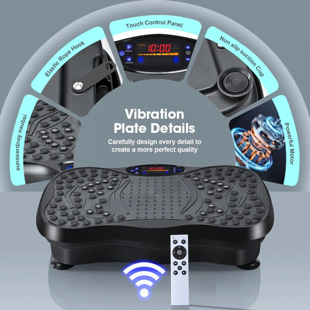 Bluetooth Vibration Plate Exercise Machine with Textured Foot Platform