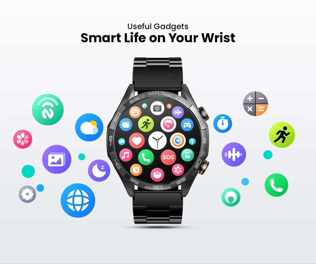 Bluetooth Calling Smartwatch, Solar 5, 1.58-Inch AMOLED and Sports Modes