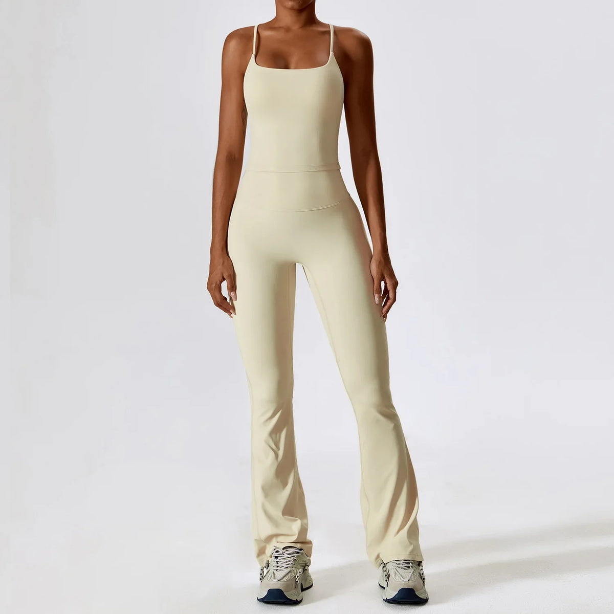 Women's Flared Yoga Pants Sets with Crop Top or Tank