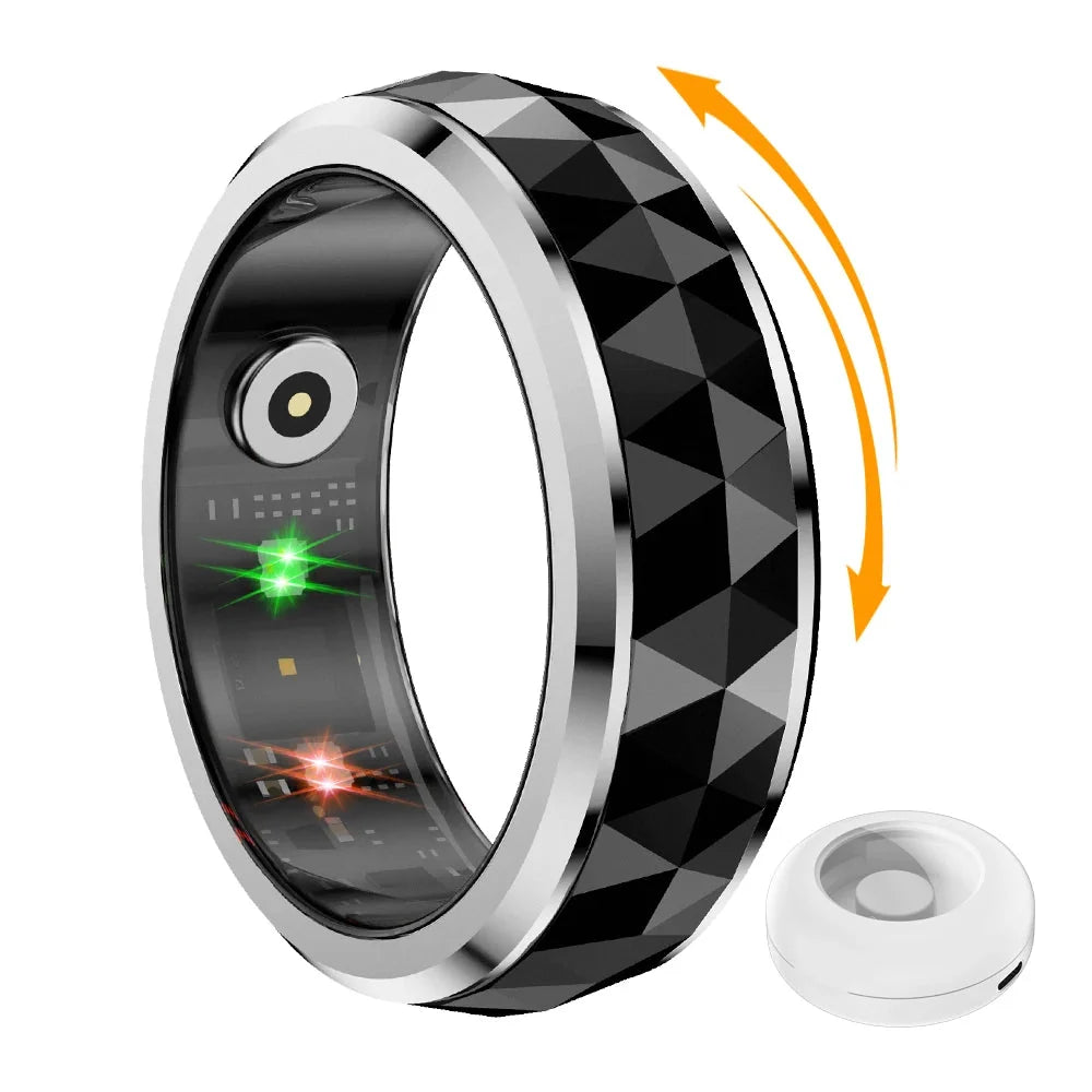 Smart Ring with Activity and Sleep Tracking, Rotating Spinner and Charging Case