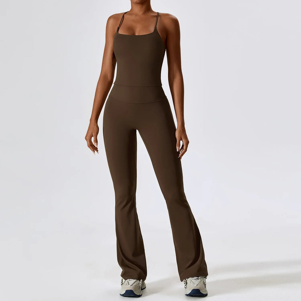 Women's Flared Yoga Pants Sets with Crop Top or Tank