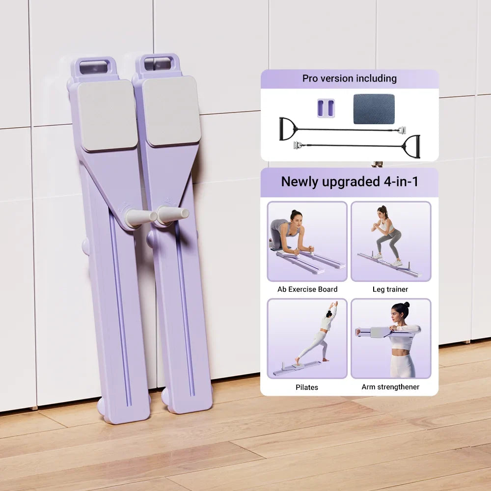 Sliding Ab Workout Board and Leg Trainer with Resistance Bands and Knee Pads