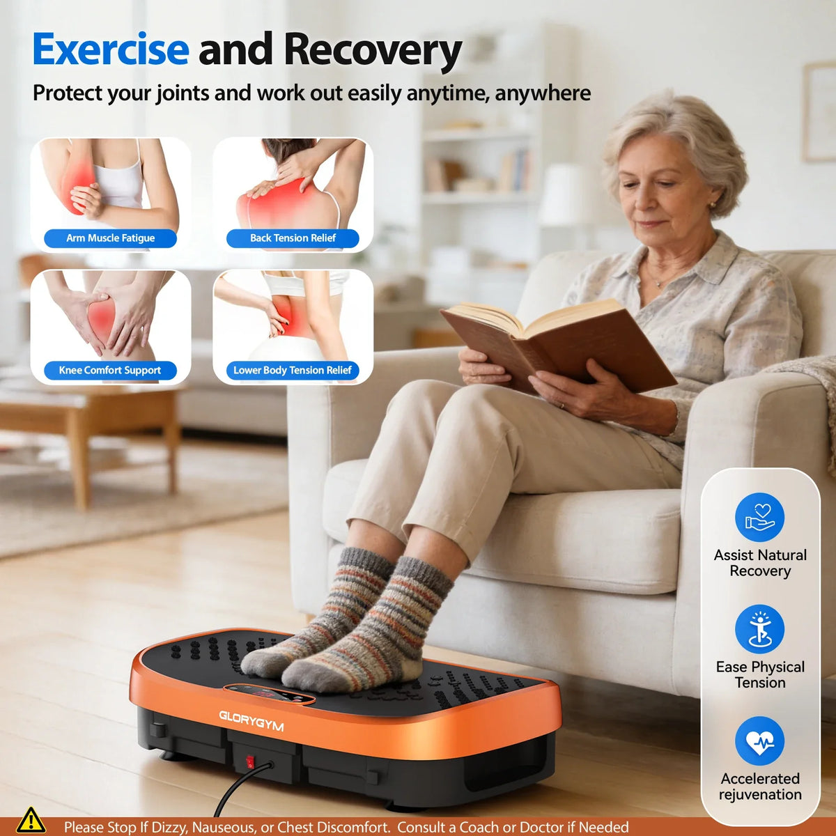 Vibration Plate Exercise Machine, 120 Speeds and Non-Slip Platform