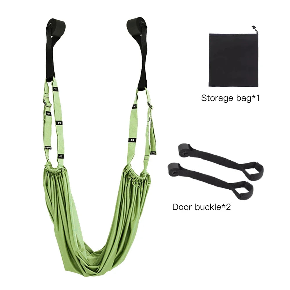 Adjustable Aerial Yoga Sling with Door Anchors and Carry Bag