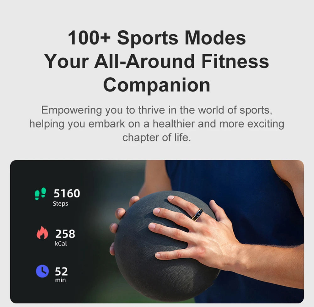 Smart Ring with Activity and Sleep Tracking, Rotating Spinner and Charging Case