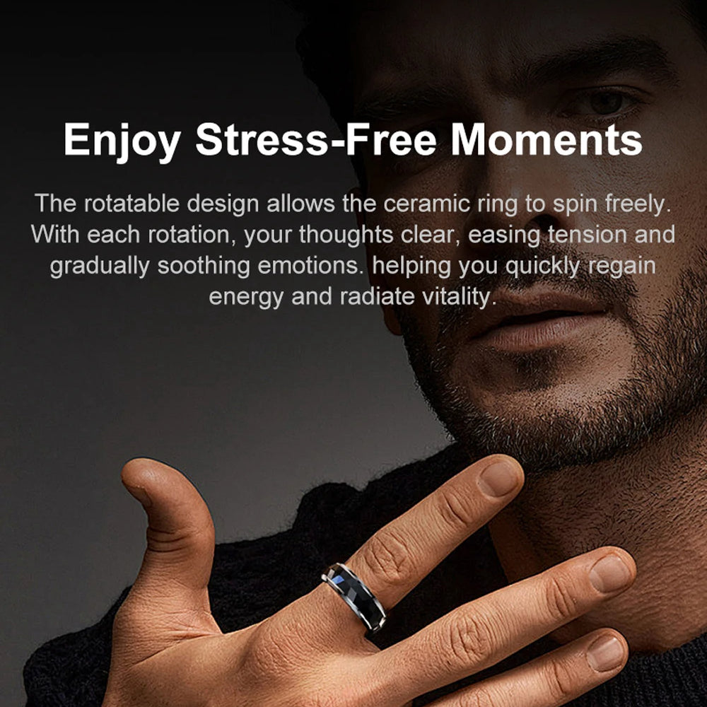 Smart Ring with Activity and Sleep Tracking, Rotating Spinner and Charging Case