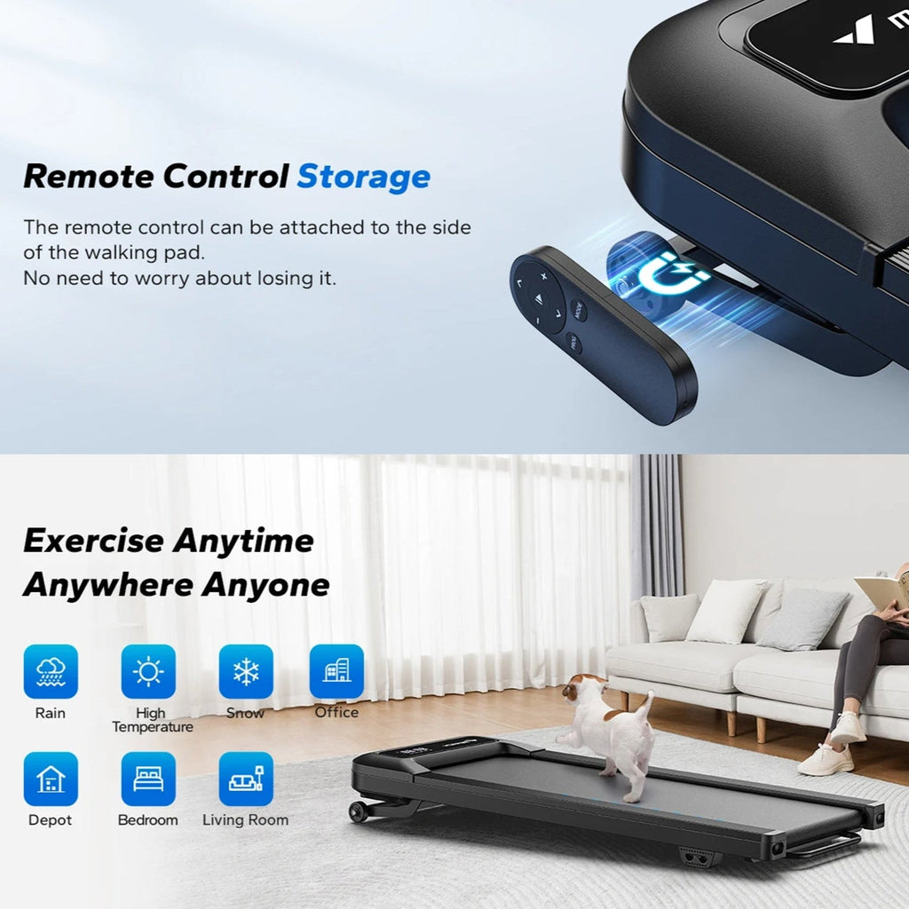 Under Desk Walking Pad Treadmill with up to 9% Electric Incline and Remote