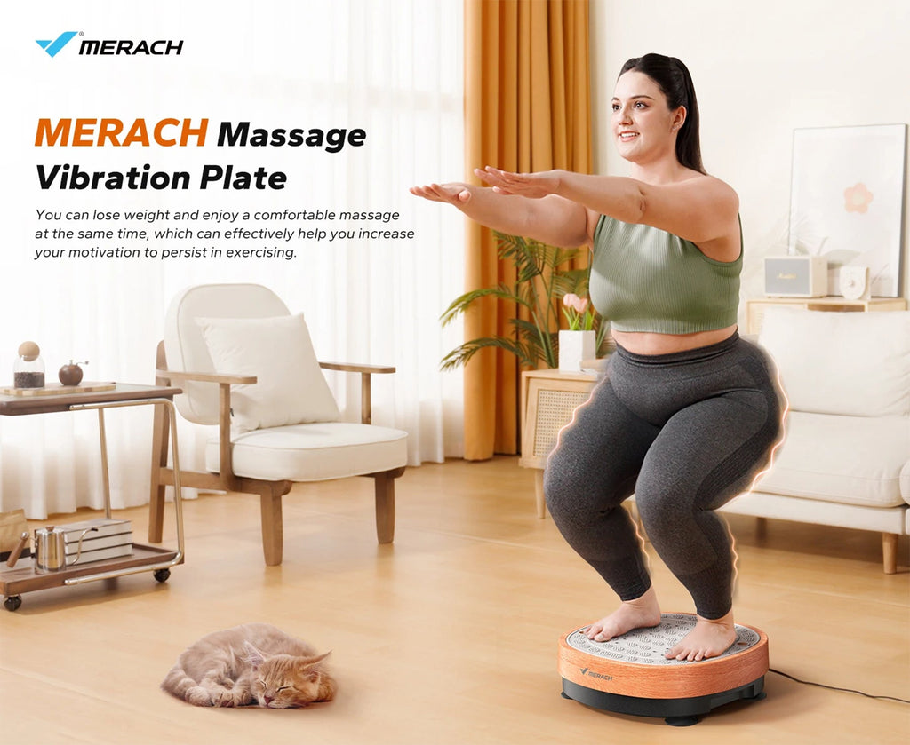 Vibration Plate Exercise Machine with Foot Roller, 99 Speeds, 9 Programs and Remote