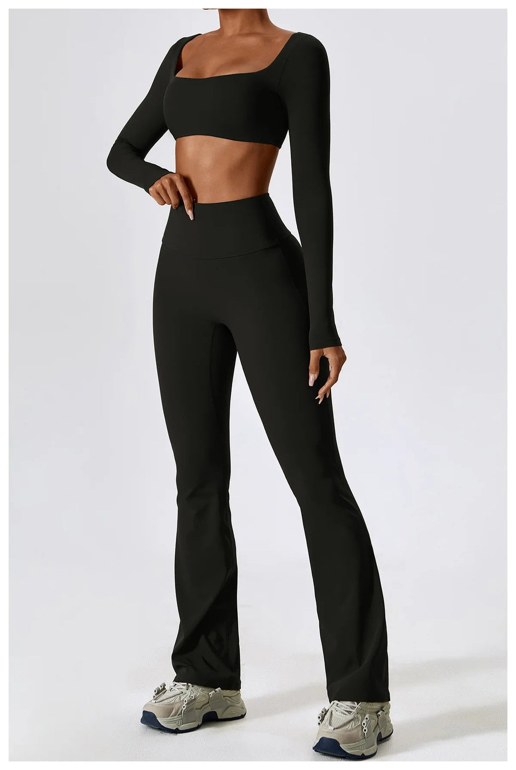Women's Flared Yoga Pants Sets with Crop Top or Tank