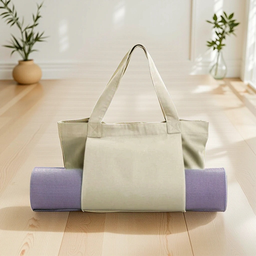Canvas Yoga Mat Bag with Adjustable Shoulder Strap
