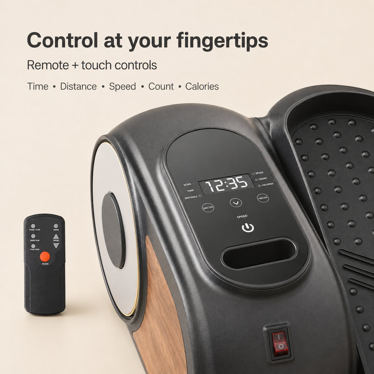 Electric Under-Desk Elliptical with 12 Speeds and Remote
