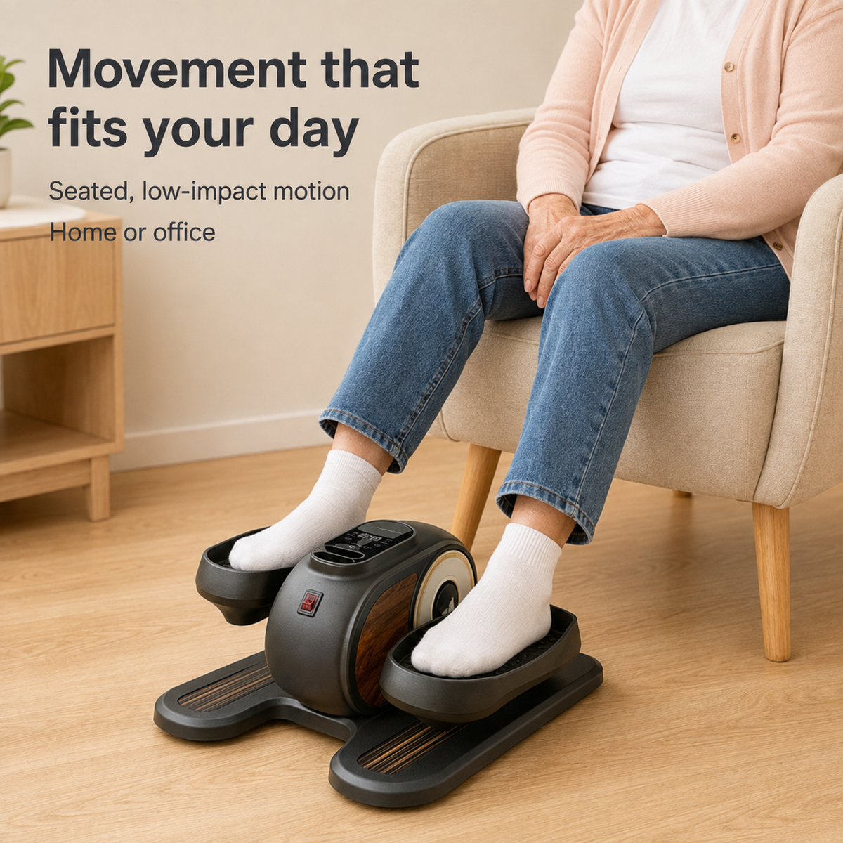 Electric Under-Desk Elliptical with 12 Speeds and Remote