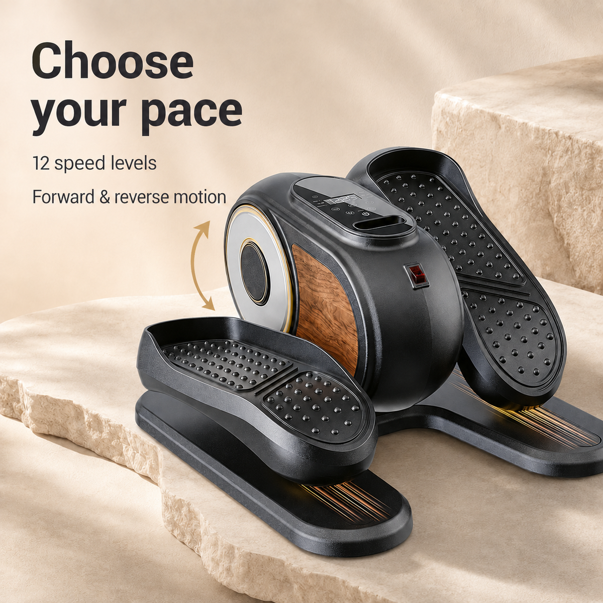 Electric Under-Desk Elliptical with 12 Speeds and Remote